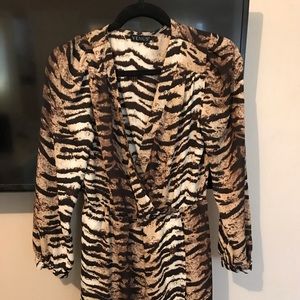 Long sleeve leopard print dress.